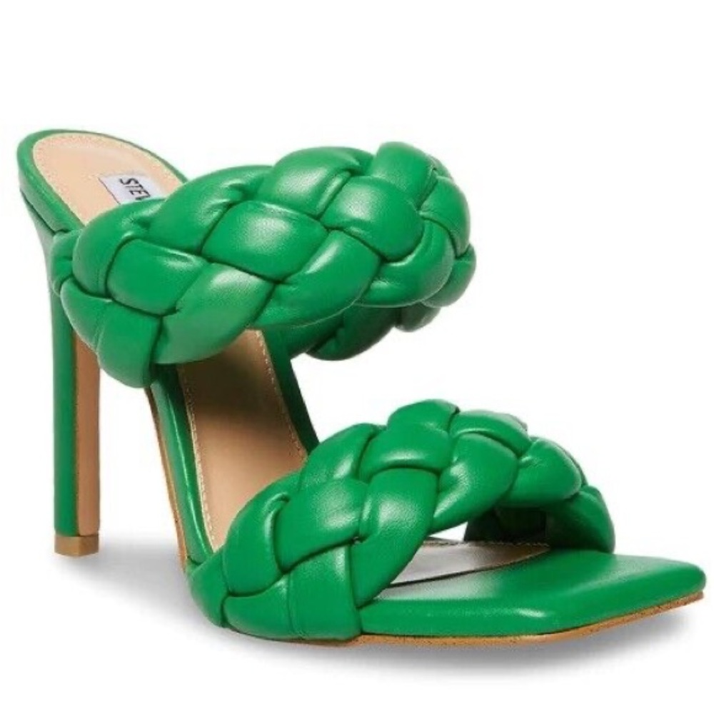 💚 Steve Madden Kenley Apple Sandals​ braided spring summer heels MADE IN BRAZIL